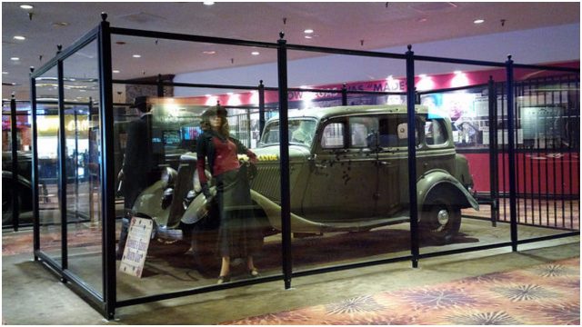 Bonnie and Clyde death car on display at  at Whiskey Pete’s, Primm, Nevada. Photo: Al Pavangkan CC By 2.0