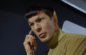 : Leonard Nimoy as Mr. Spock in the STAR TREK episode, "Where No Man Has Gone Before."