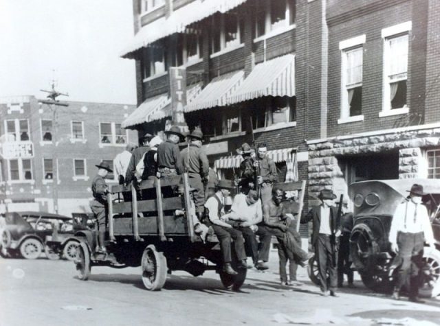 National Guard with wounded.