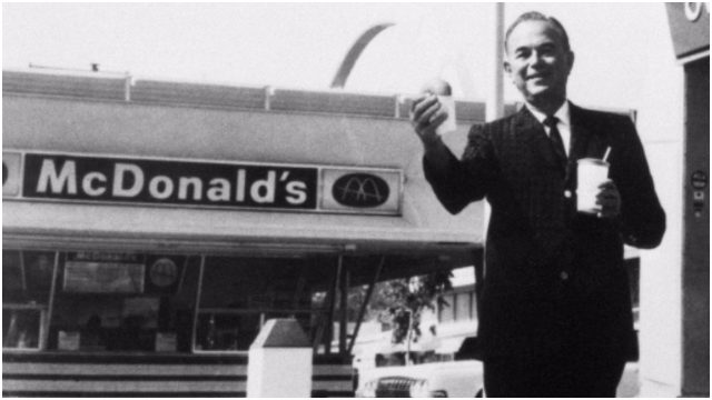 Ray Kroc standing outside McDonald’s. Photo by Bettmann /Getty Images