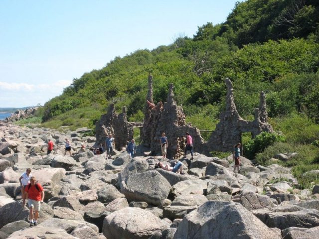 the stone-and-concrete sculpture “Arx” by Lars Vilks, located in the micronation Ladonia proclaimed independent from Sweden by Vilks in 1996. Author: Hakan Dahlstrom CC BY 2.0