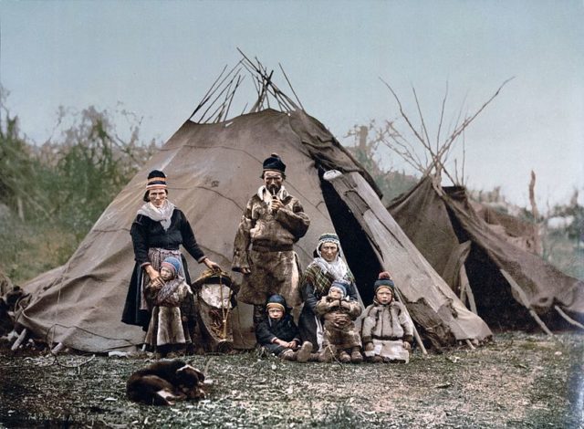 A Sámi family in Norway around 1900