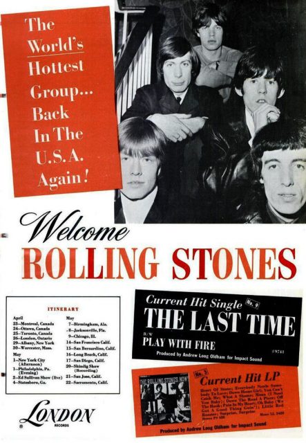 A trade ad for the 1965 Rolling Stones’ North American tour
