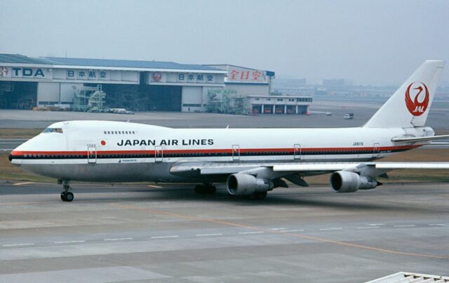 Boeing 747SR-46 parked on the tarmac