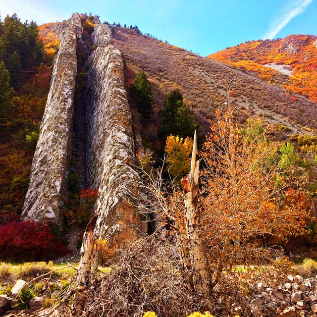 The Devil’s Slide geological formation.Photo: Jeremybrooks – CC BY-SA 3.0