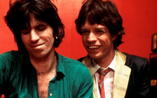 Guitarist Keith Richards and singer Mick Jagger of the Rolling Stones in New York City, May 1978. Photo by Michael Putland/Getty Images