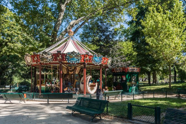 The carousel in the Monceau garden in Paris