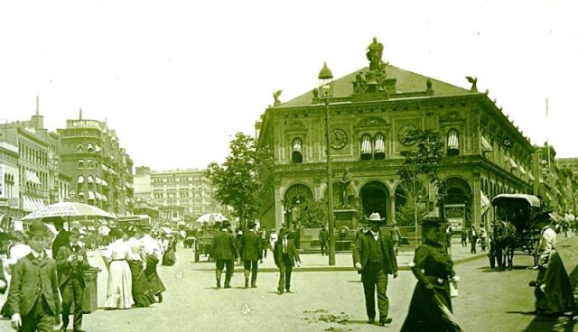 New York Herald Building and Herald Square, circa 1895