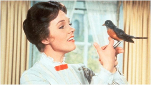 The British actress Julie Andrews in the role of Mary Poppins, in the film of this name by Robert Stevenson. Photo by Mondadori Portfolio via Getty Images