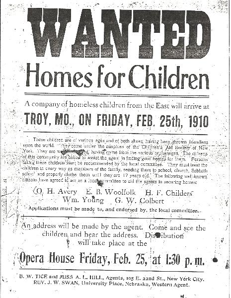 Orphan train flyer