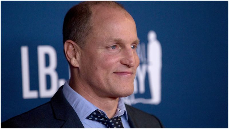 Actor Woody Harrelson at a red carpet at the LBJ Presidential Library in Austin, Texas.