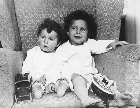 Michel, right, and his brother, Edmond, in a photograph taken to aid in their identification after the sinking