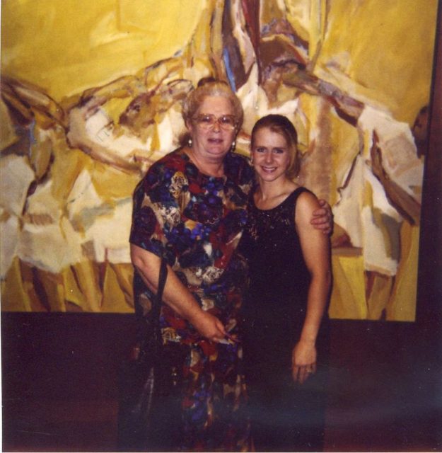 Tonya Harding with guest at reception dinner for Tonya Harding at the Multnomah Athletic Club in 1994 shortly after the 1994 Winter Olympics. Taken in Portland, Oregon.