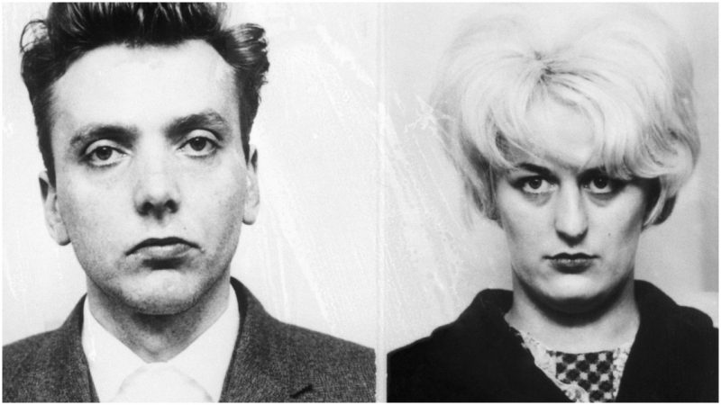  Ian Brady (left) and his blonde mistress, Myra Hindley, were found guilty May 6 here of murder, in the sensational 'Bodies of the Moor' trial. Both were sentenced to life imprisonment.  	Bettmann /Getty Images
