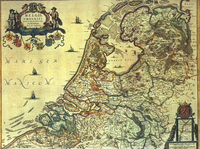 1658 map of the Netherlands with the Zuiderzee
