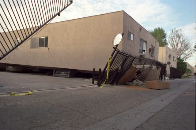 Collapsed apartment building