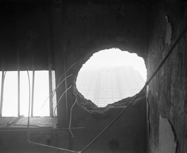 Hole in the wall of the Empire State Building