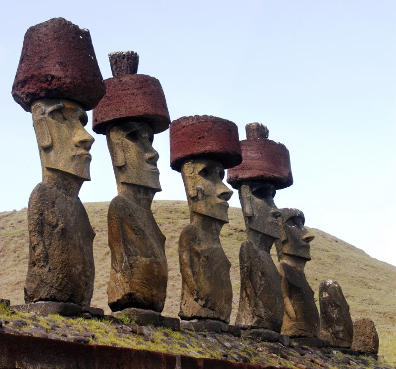 The heads of Easter Island have bodies which have been covered up by