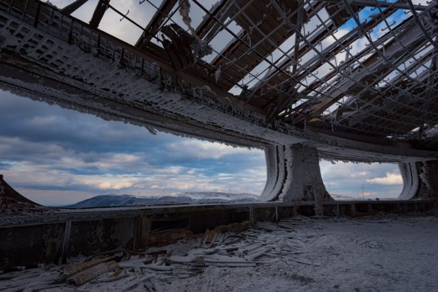 Cloudy sunset at Buzludzha, near Shipka town, Bulgaria