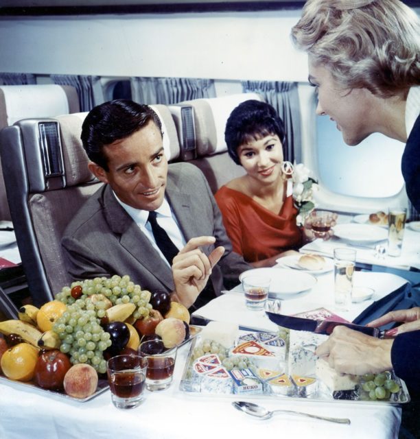 Cabin service in a Douglas c 1955 Photo:SAS Museum CC By 2.0