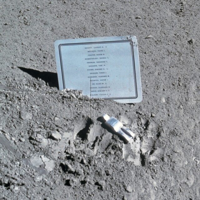 The "Fallen Astronaut" sculpture.