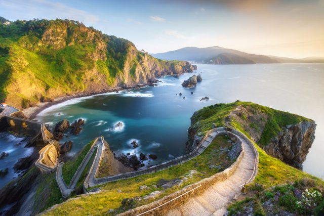 Stairs in San juan de Gaztelugatxe. Basque Country