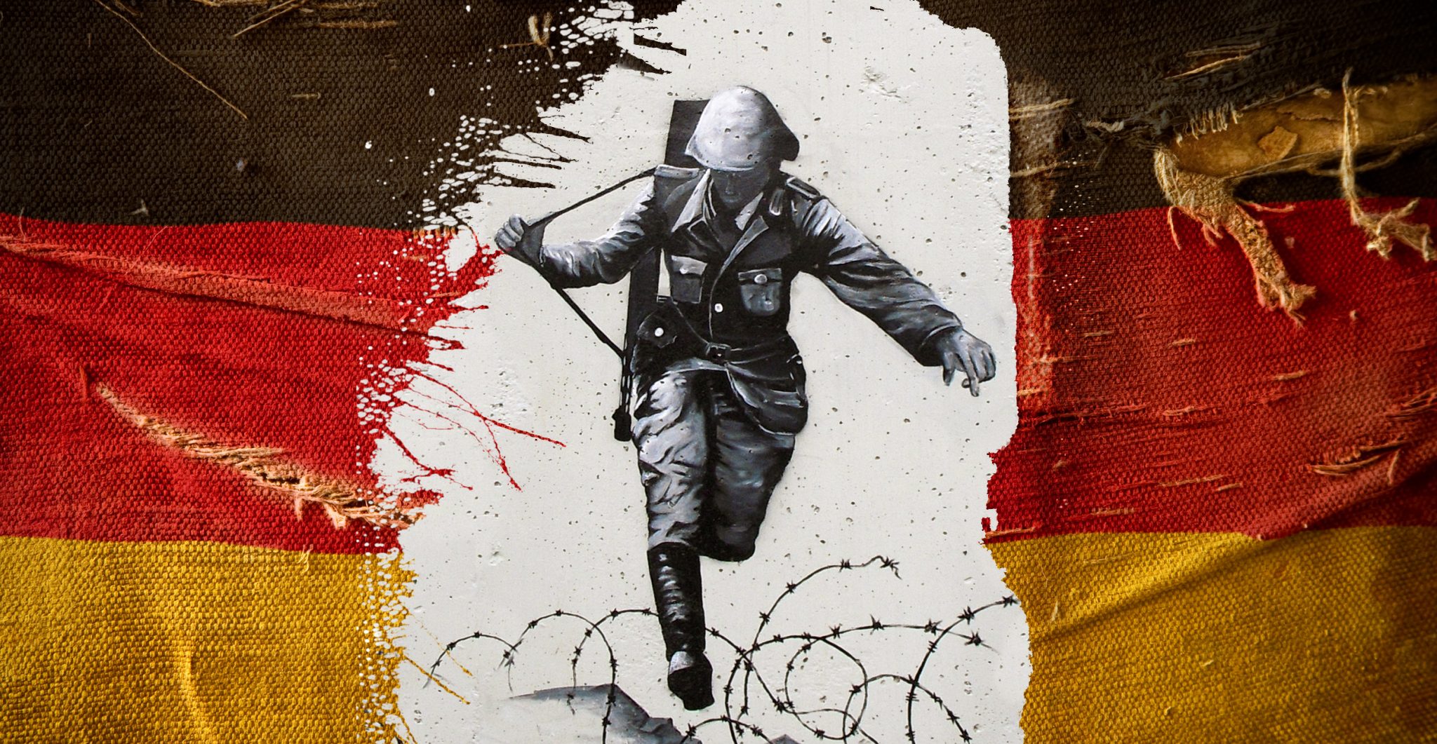 Image of Conrad Schumann's leap over the Berlin Wall.