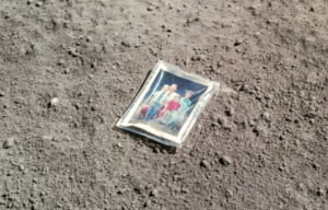A family photo on the moon's surface.