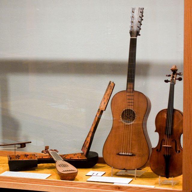 Stradivarius collection at National Music Museum in Vermillion Photo:Larry Jacobsen CC By 2.0