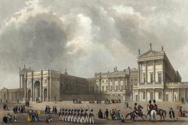 Engraving of the Buckingham Palace from 1837