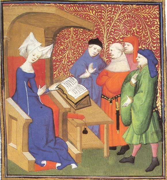 Christine de Pizan lecturing