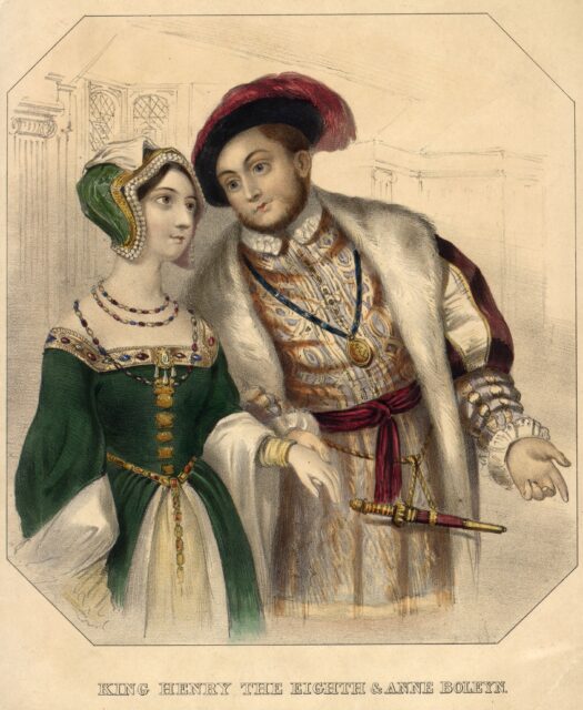 Illustration of King Henry VIII and Anne Boleyn.