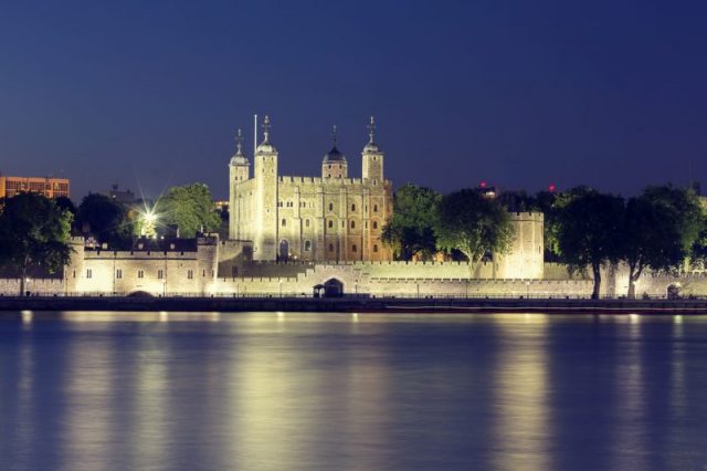 The peaceful looking Tower of London
