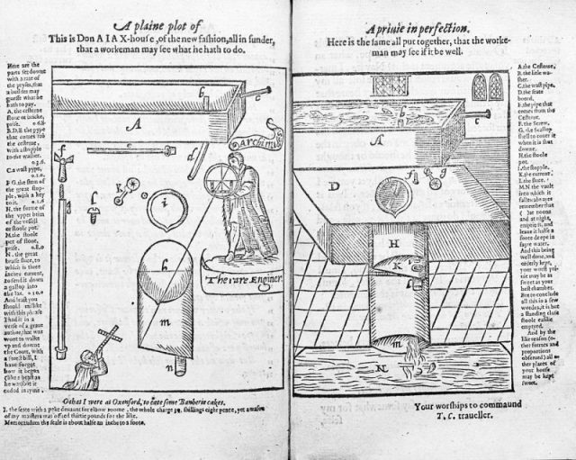 Sir J. Harington, Diagram of the water-closet.Photo: Wellcome Images CC BY 4.0