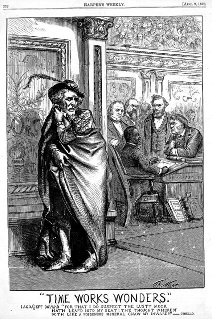 Illustration of Hiram Revels and Jefferson Davis