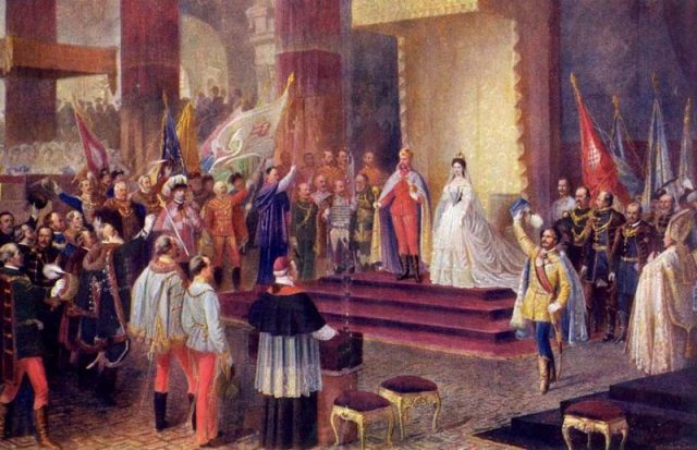 Coronation of Franz Joseph and Elisabeth as Apostolic King and Queen of Hungary