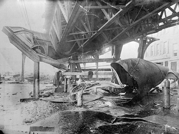Damage to the Boston Elevated Railway caused by the flood