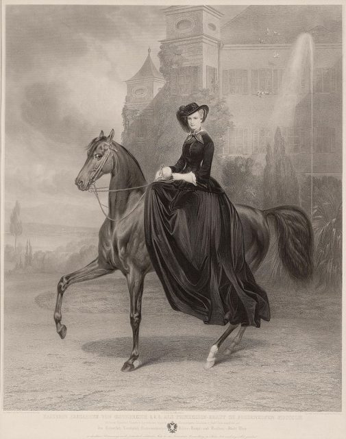 Equestrian portrait of Elisabeth at Possenhofen Castle, 1853