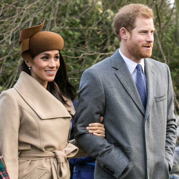 Markle and Prince Harry attending church on Christmas Day, 2017 Photo by Mark Jones CC-BY 2.0