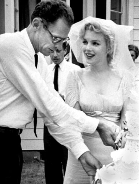 Marilyn Monroe and Arthur Miller on their wedding day in Westchester County, June 29, 1956
