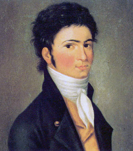 Portrait of Beethoven as a young man by Carl Traugott Riedel (1769–1832)