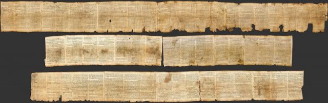 The Isaiah scroll (1QIsaa) contains almost the whole Book of Isaiah.