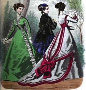 Fashionable ladies, 1860s.