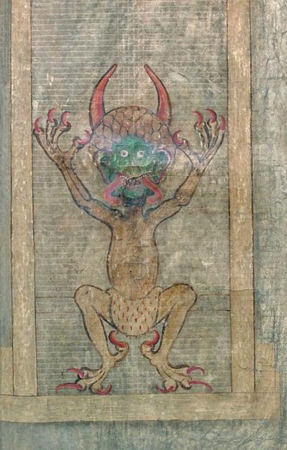 Illustration of the devil, Folio 290 recto.