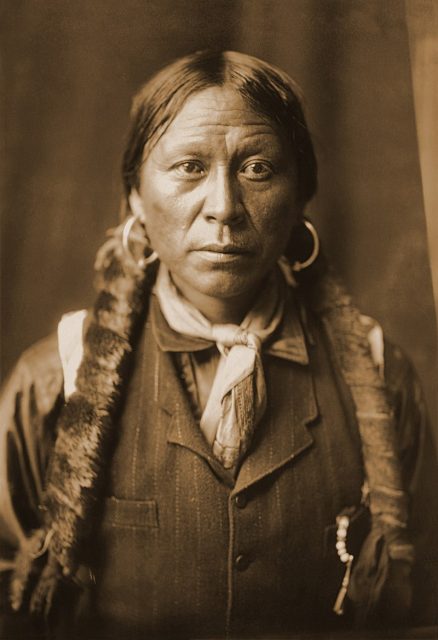 A Jicarilla Apache. The photography was done by Edward Sheriff Curtis sometime around 1904.