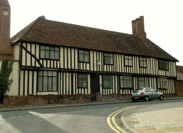 Anne of Cleves House in Hamlet Road, Haverhill. In the 17th century a fire destroyed many of Haverhill’s old buildings, but this is one of the few that survived. It was built in 1540 by Henry VIII as a marriage settlement for his divorced  wife, Anne of Cleves. Photo by Robert Edwards CC BY 2.0