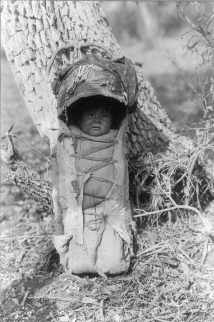 No way to escape from here. A baby in the carrier.