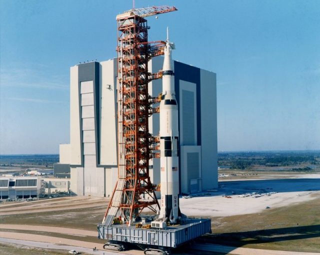 Apollo 10 during rollout.