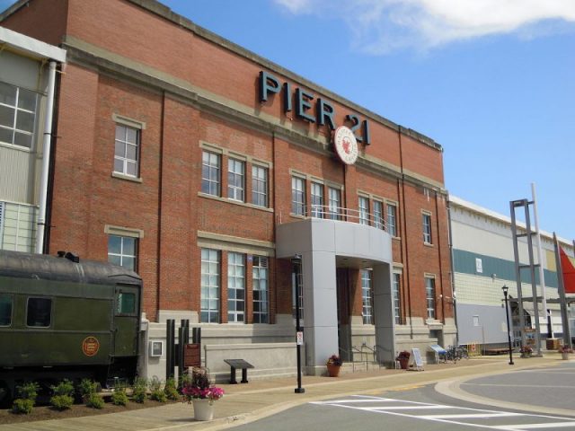 Exterior of Pier 21, Halifax, Nova Scotia, Canada. Photo by SKeezix1000 CC BY-SA 3.0