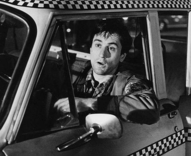 Robert De Niro performs a scene in Taxi Driver directed by Martin Scorsese in 1976 in New York, New York. Photo by Michael Ochs Archive/Getty Images